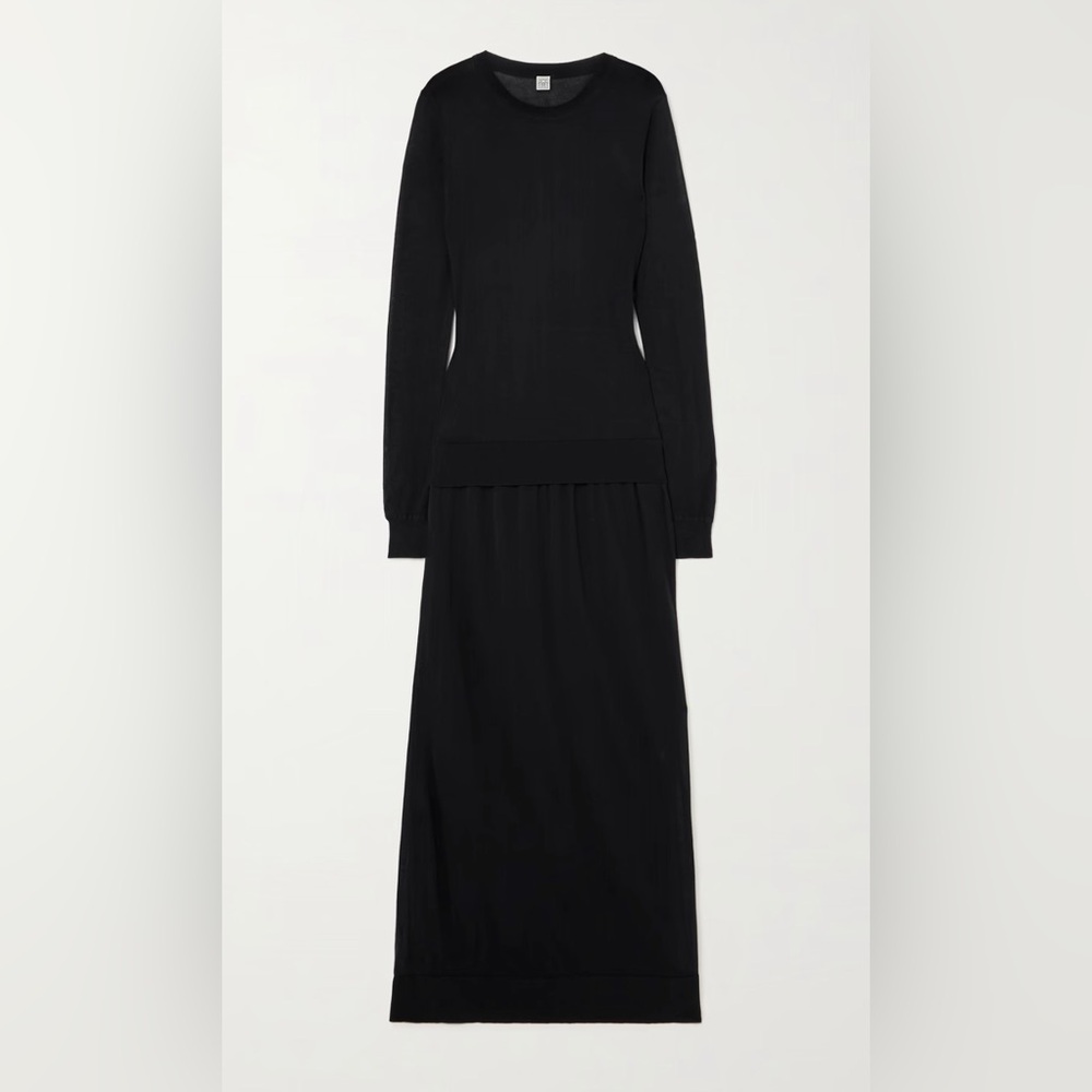 TOTEME
Silk-blend black maxi dress Size S